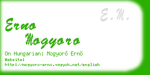 erno mogyoro business card